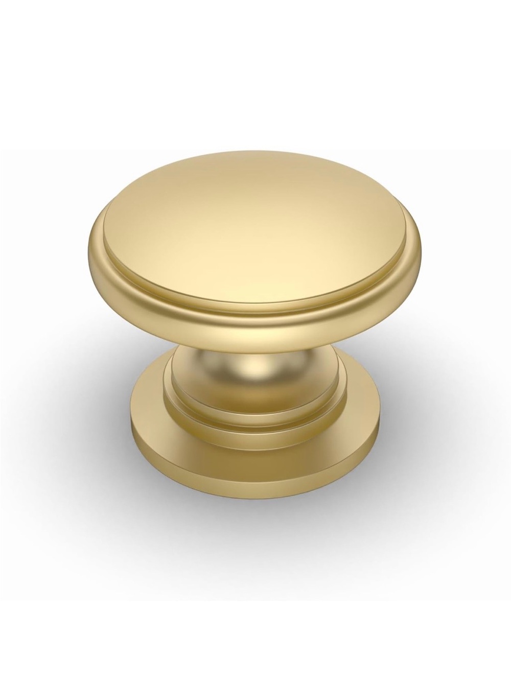Round Brass Cabinet Knob in Gold Finish